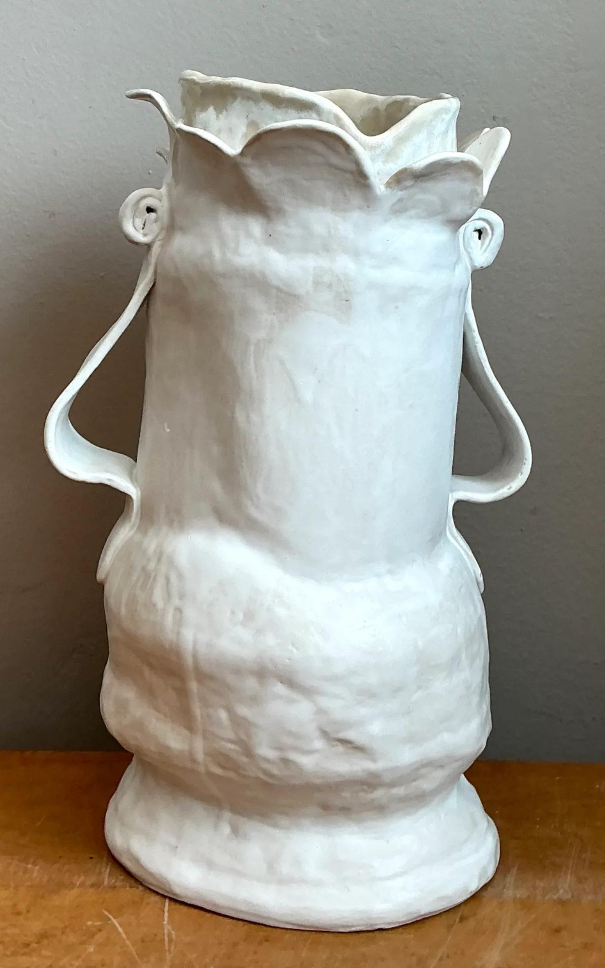 Vintage Biomorphic Sculptural Ceramic Vase With Handles — additional photo 3