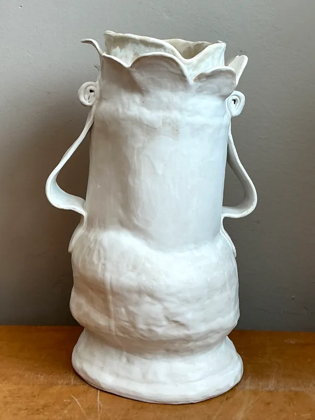 Vintage Biomorphic Sculptural Ceramic Vase With Handles — additional photo 3