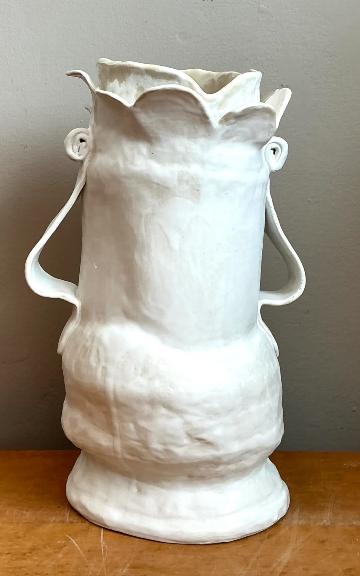 Vintage Biomorphic Sculptural Ceramic Vase With Handles — additional photo 5