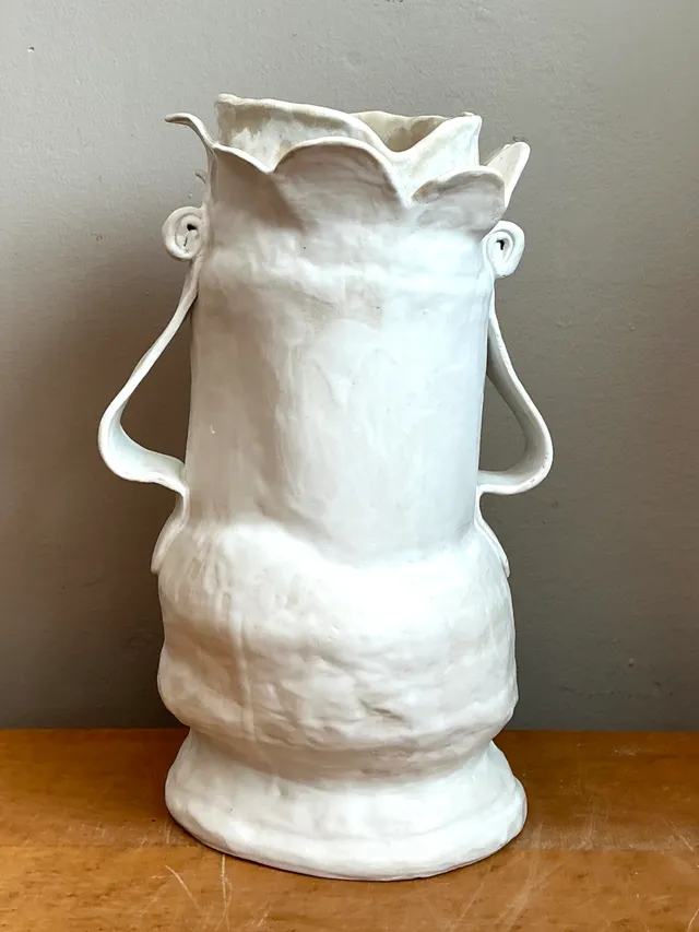Vintage Biomorphic Sculptural Ceramic Vase With Handles — additional photo 5