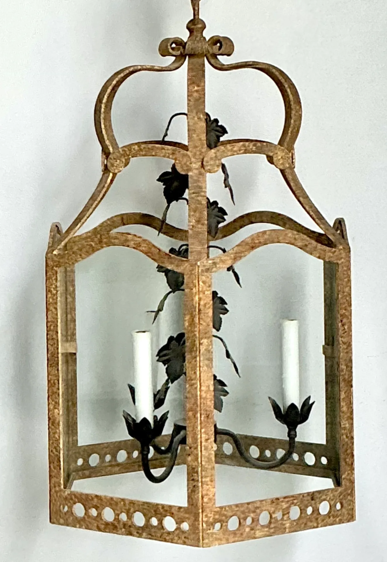 Vintage Iron and Glass Ivy Lantern — additional photo 8