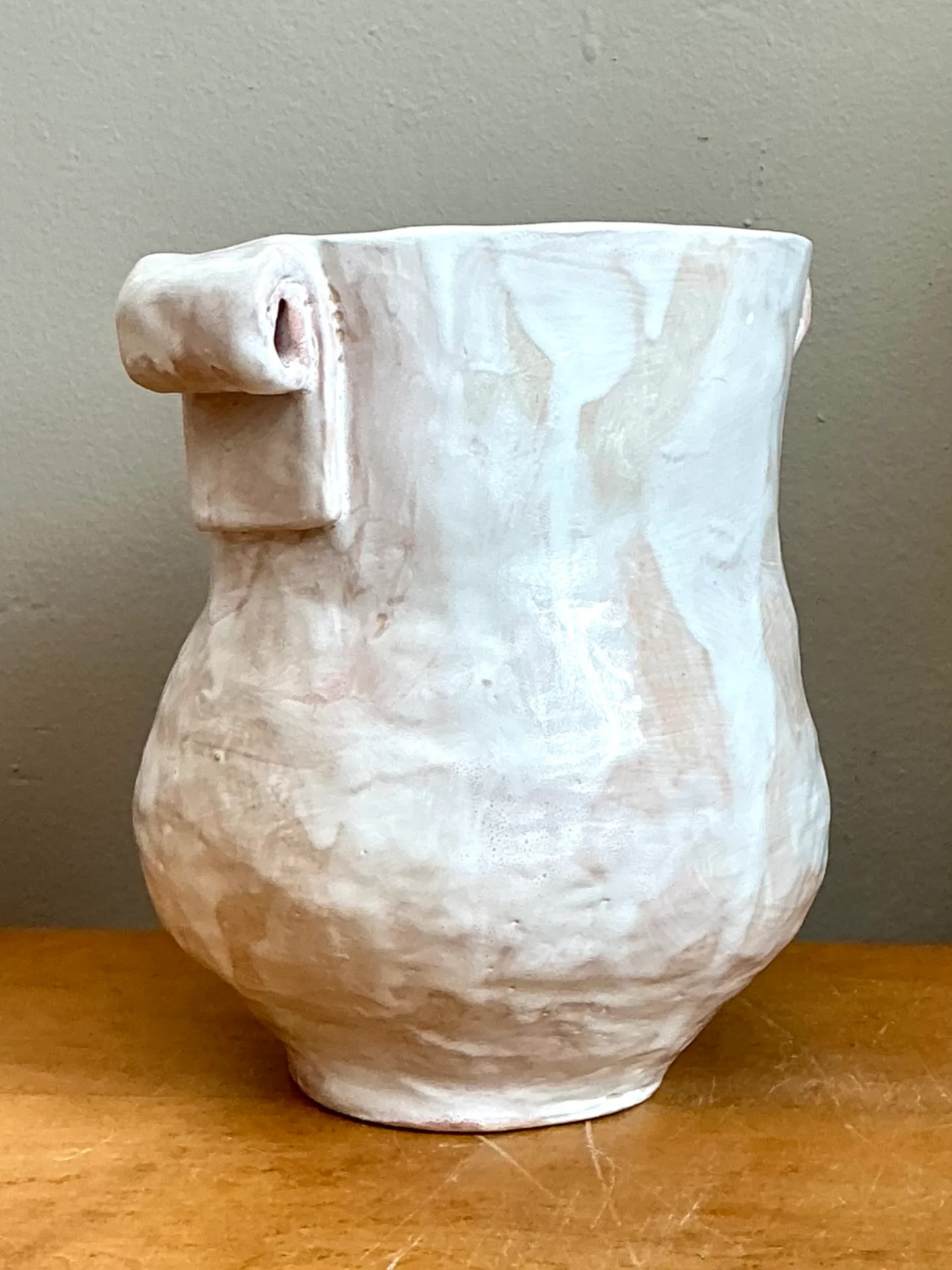 Vintage Biomorphic Ceramic Vase With Handles — additional photo 3