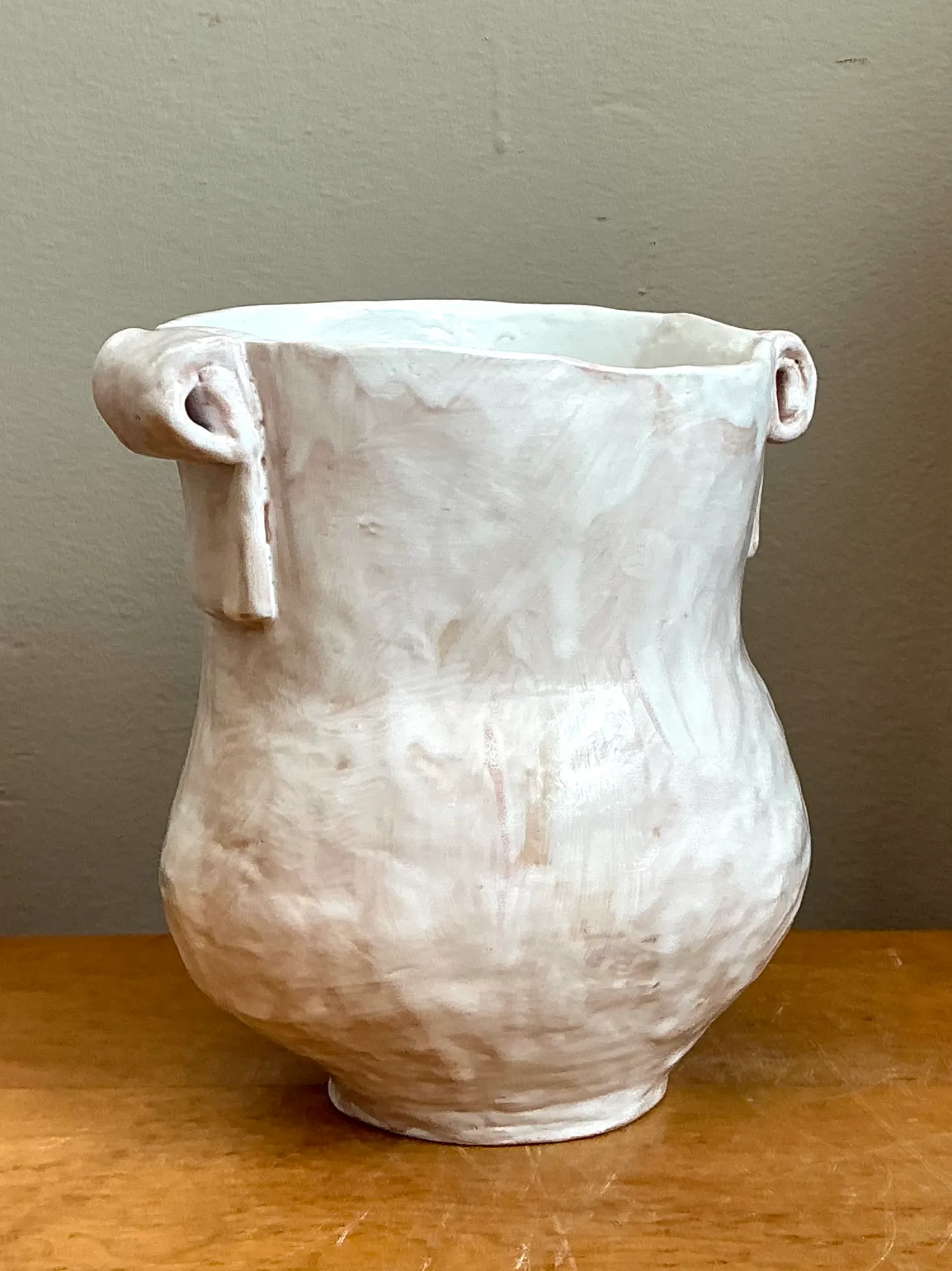 Vintage Biomorphic Ceramic Vase With Handles — additional photo 1