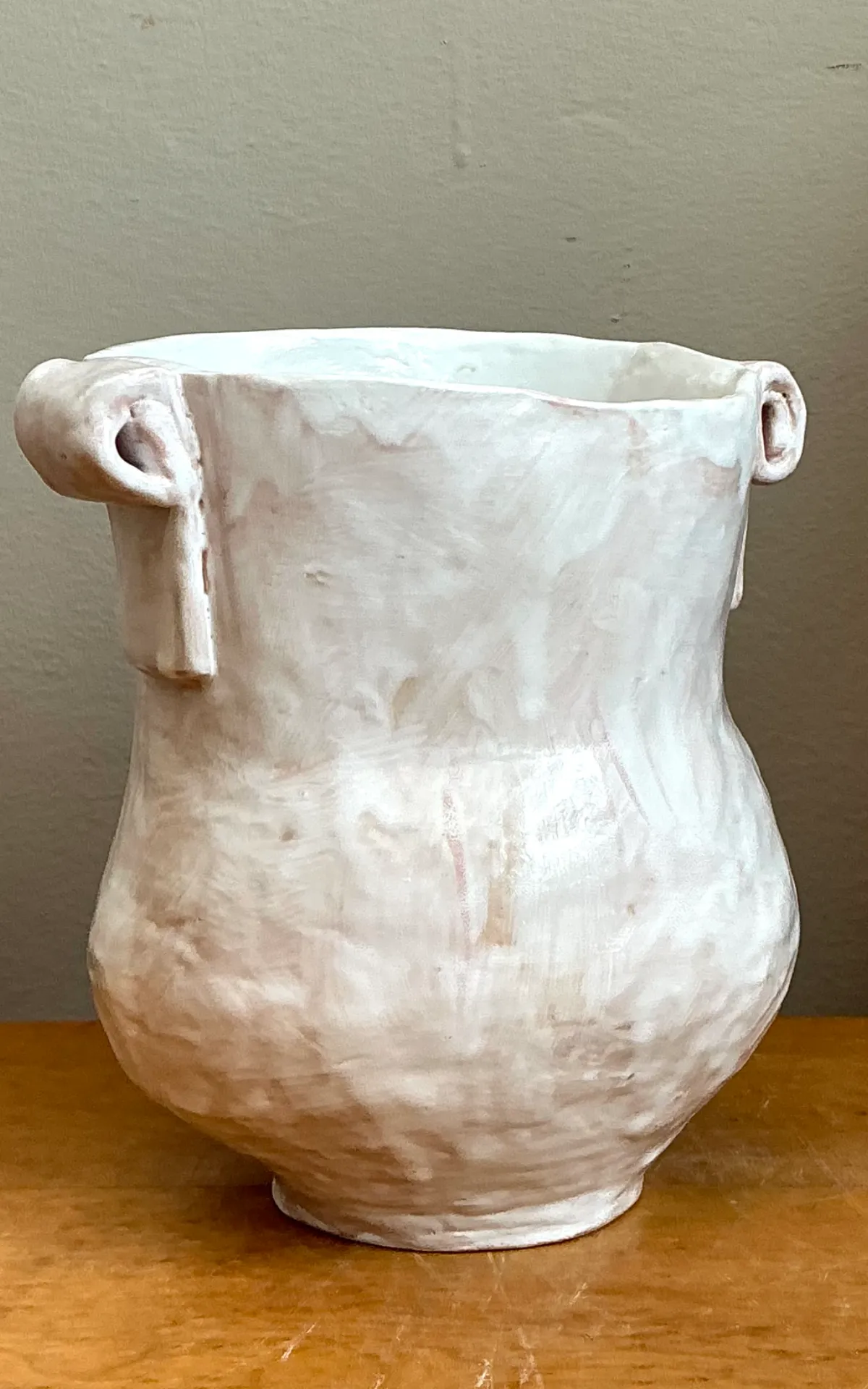 Vintage Biomorphic Ceramic Vase With Handles