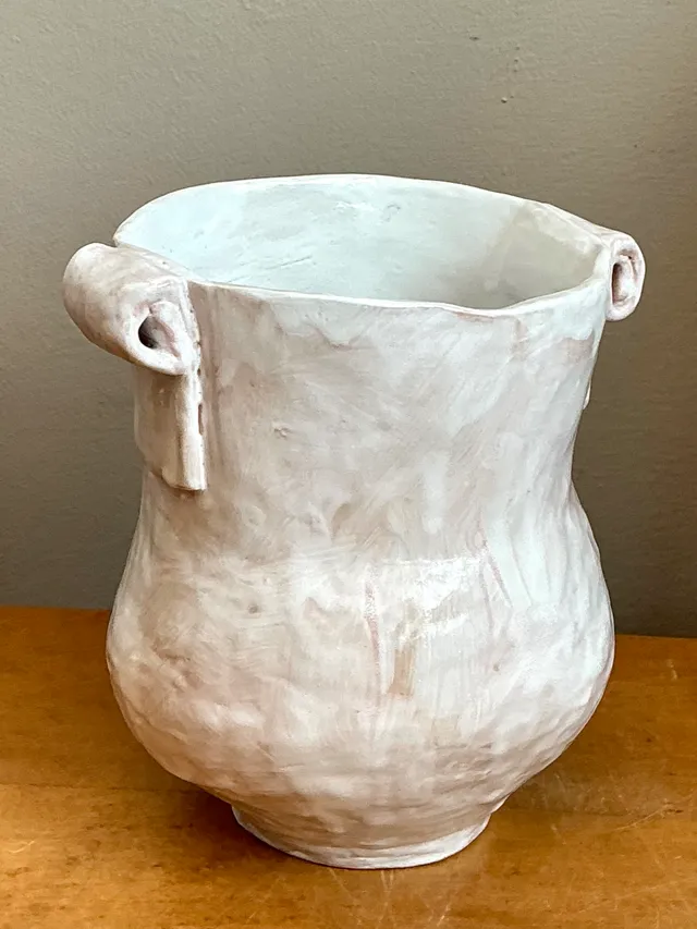 Vintage Biomorphic Ceramic Vase With Handles — additional photo 6