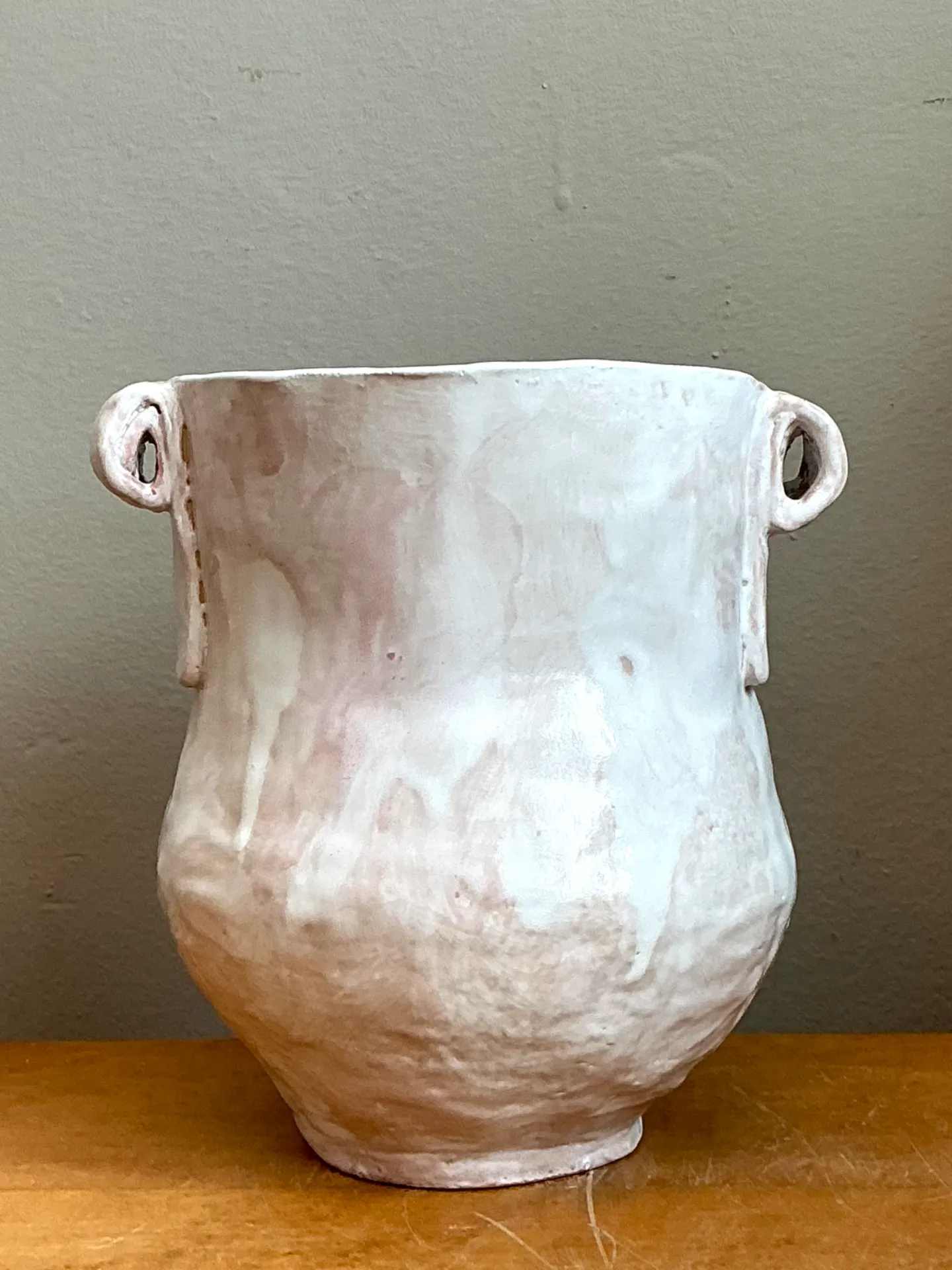 Vintage Biomorphic Ceramic Vase With Handles — additional photo 4