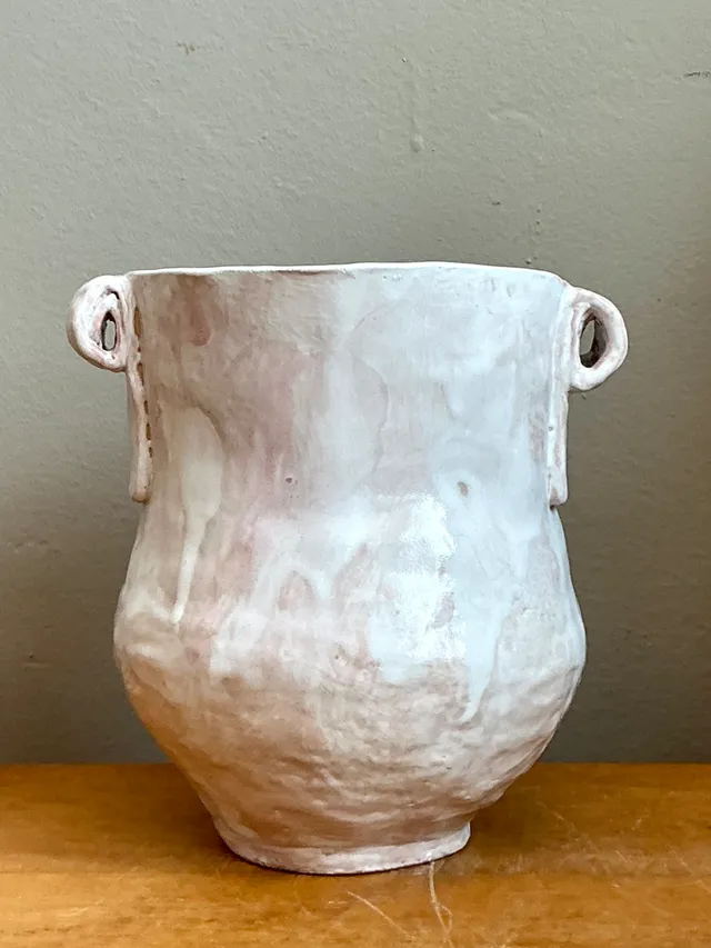 Vintage Biomorphic Ceramic Vase With Handles — additional photo 2