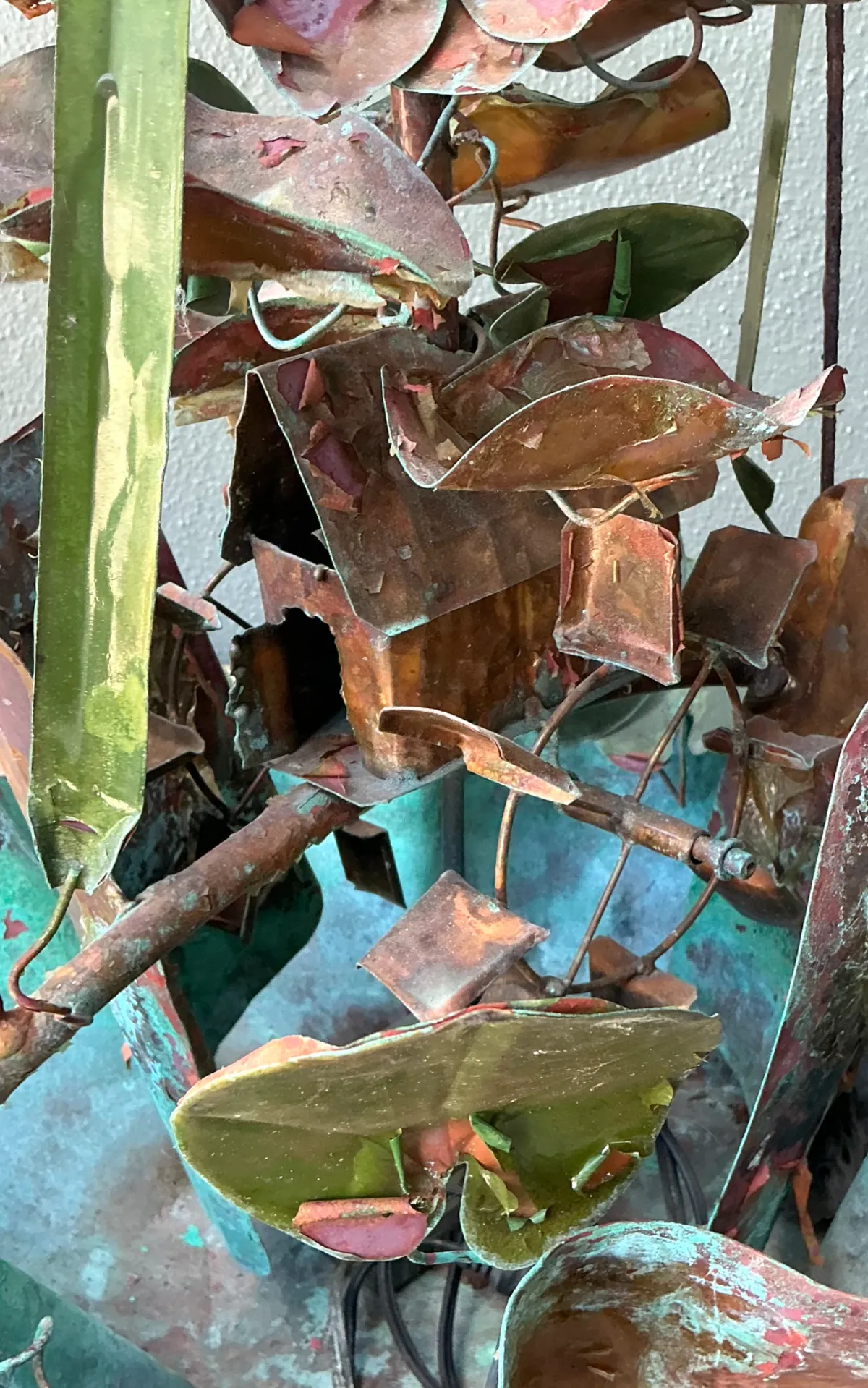 Vintage Patinated Metal Water Fountain Sculpture - Bottom view