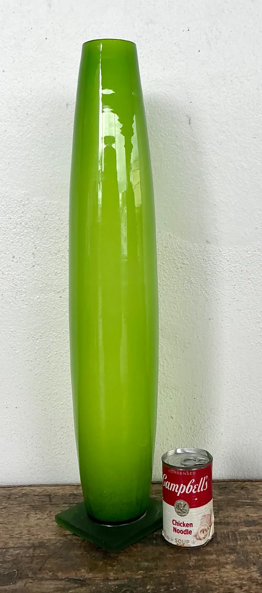 Vintage Tall Green Glass Vase — additional photo 2