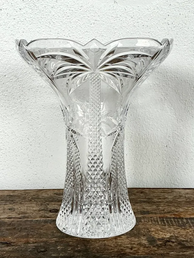 Vintage Palm Tree Crystal Vase — additional photo 1