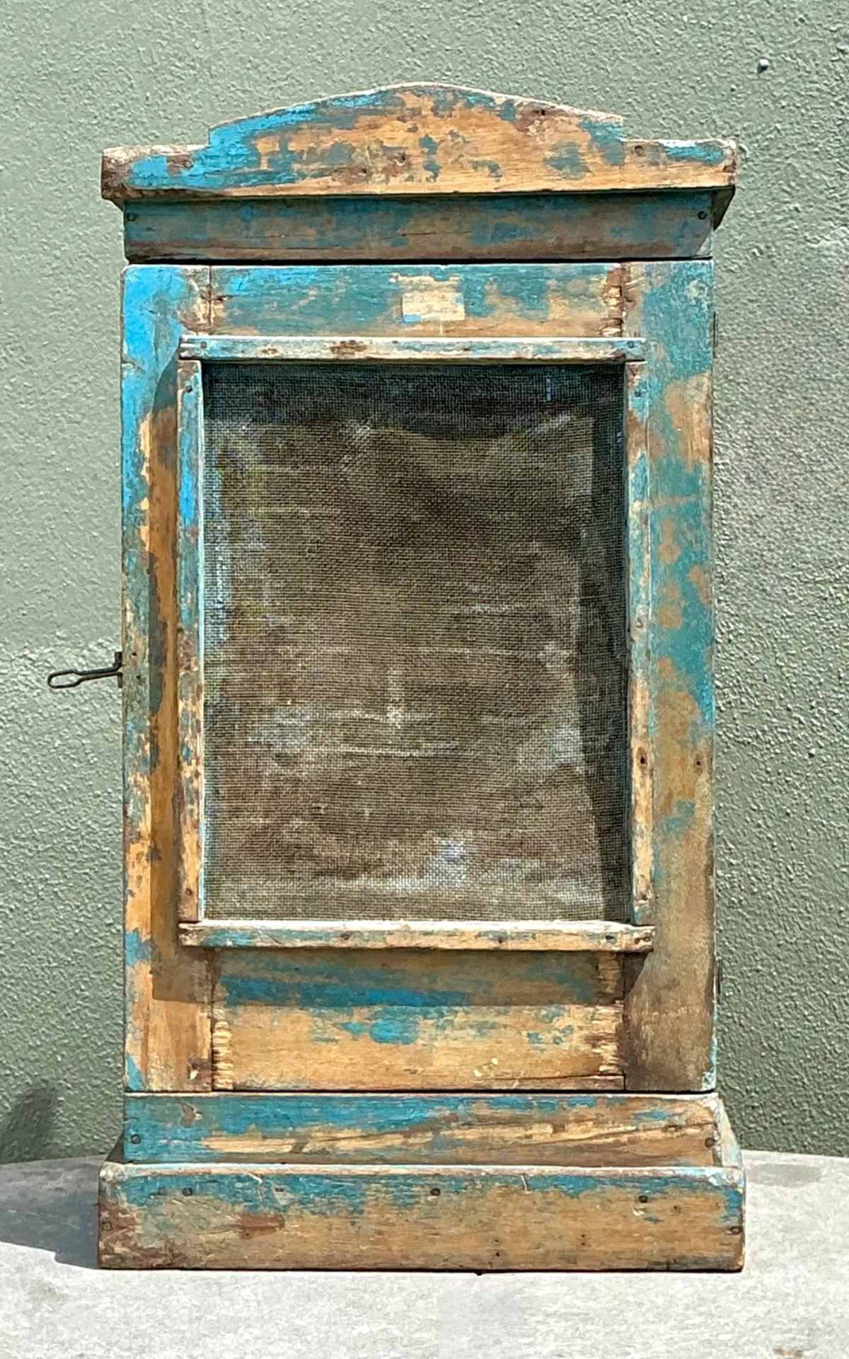 Vintage Rustic Painted Wood Cabinet