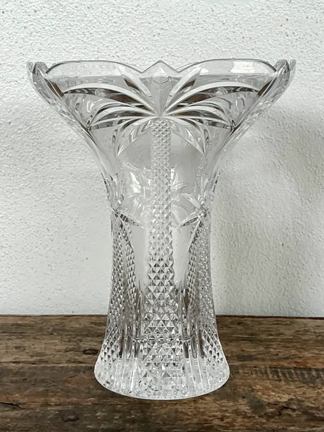 Vintage Palm Tree Crystal Vase — additional photo 4