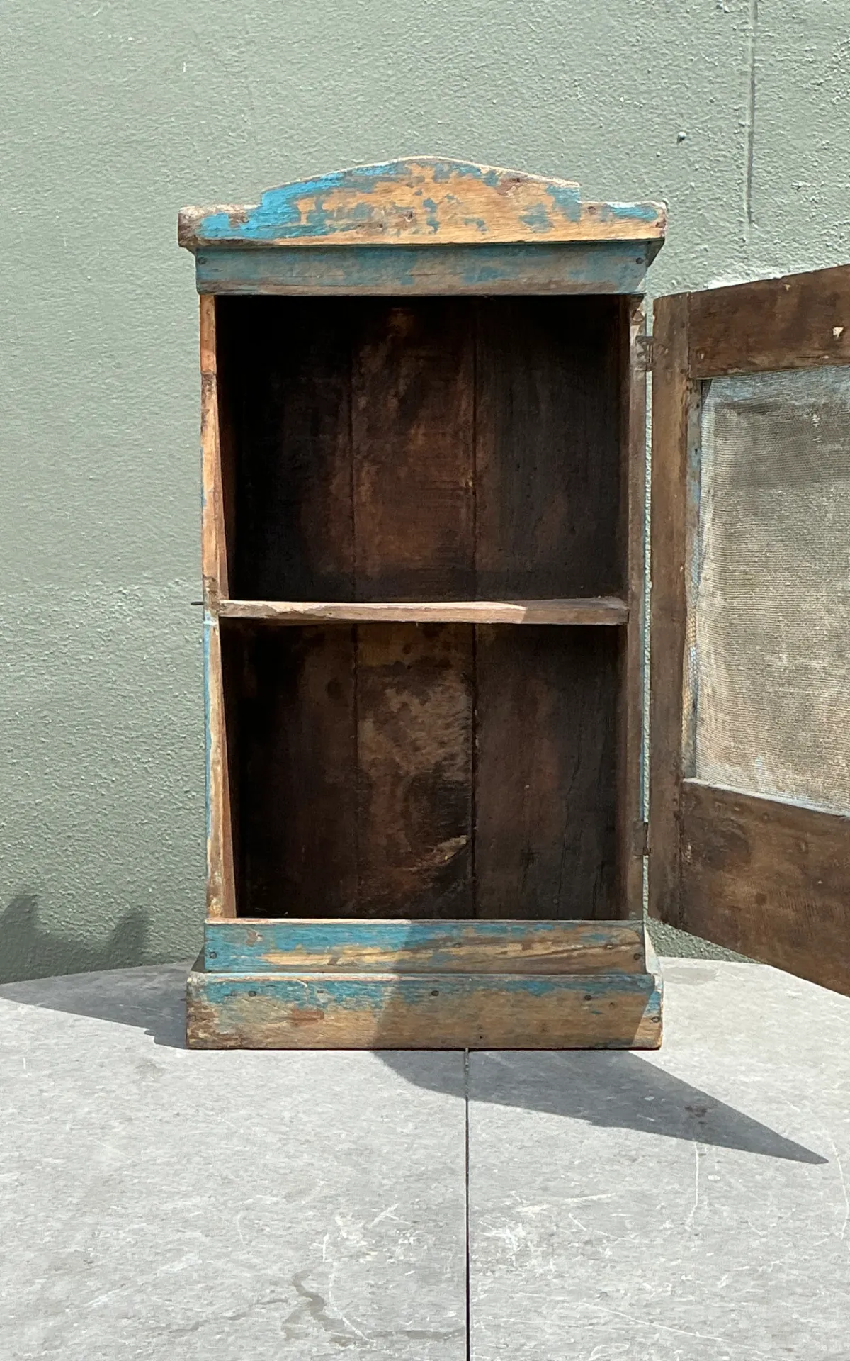 Vintage Rustic Painted Wood Cabinet — additional photo 4