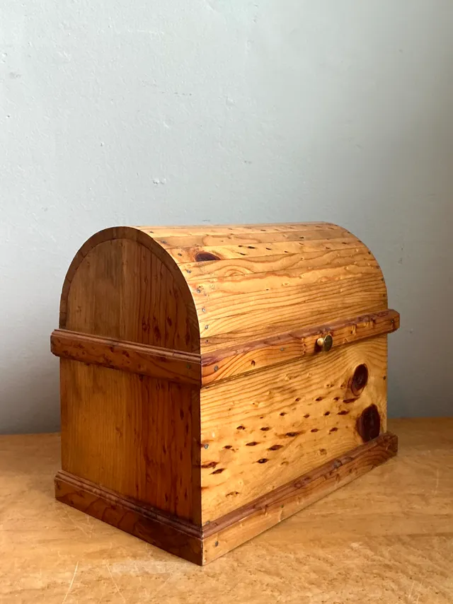 Vintage Wooden Treasure Chest Box — additional photo 1