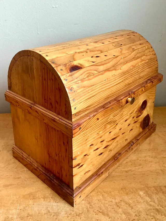 Vintage Wooden Treasure Chest Box — additional photo 4