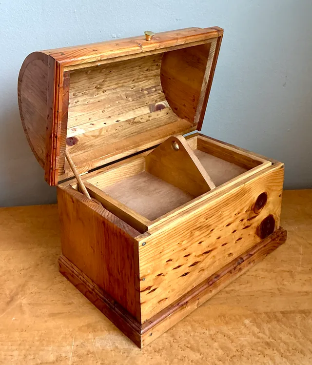 Vintage Wooden Treasure Chest Box — additional photo 2