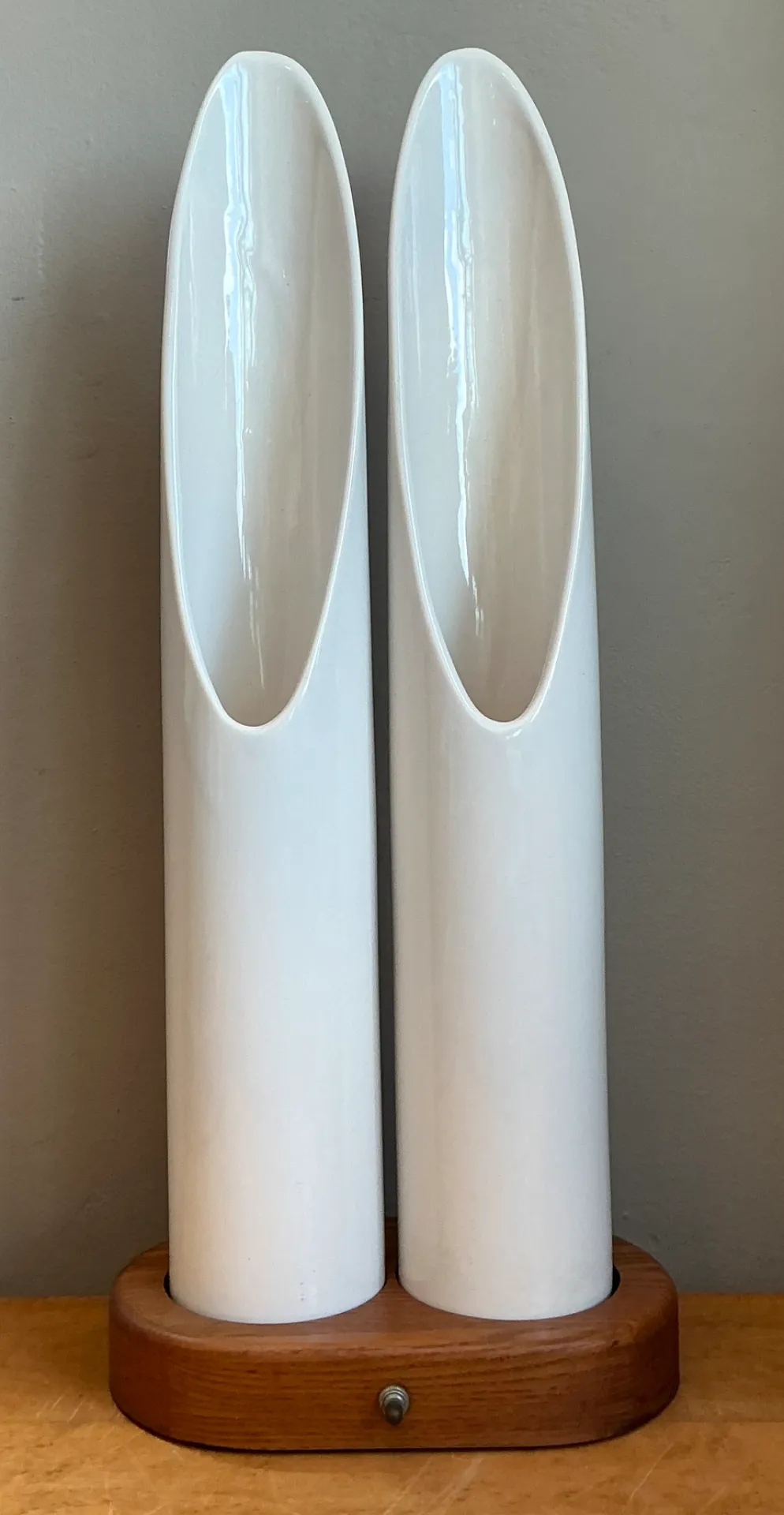 Vintage Modernist Ceramic Tube Lamp — additional photo 2