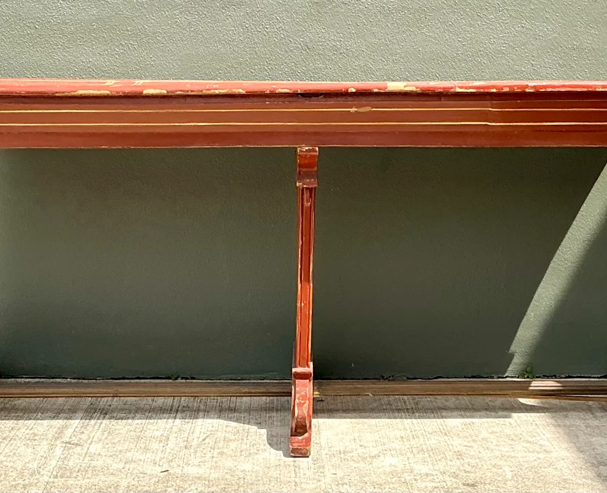Vintage Rustic Red Wood Console Table — additional photo 2