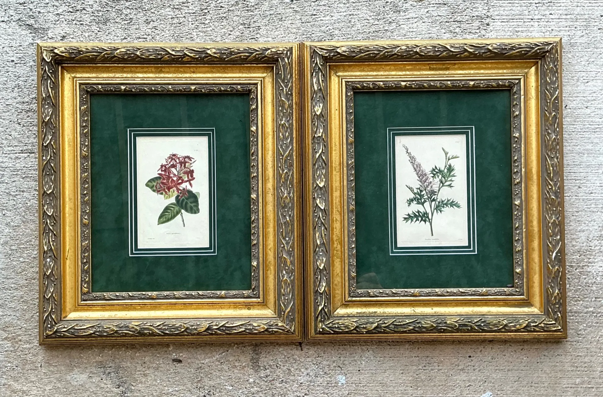 Vintage Framed Botanical Floral Prints - A Pair — additional photo 7