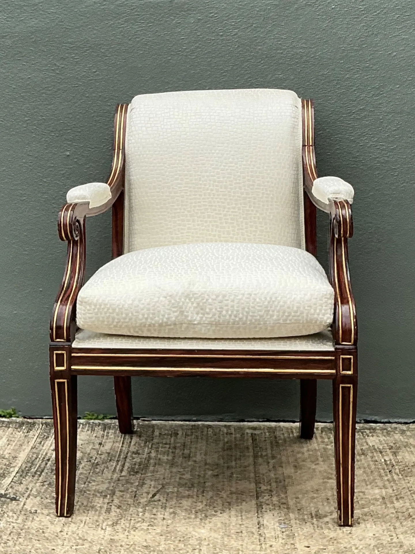 Vintage Gilt Trim Neoclassical Armchair — additional photo 3