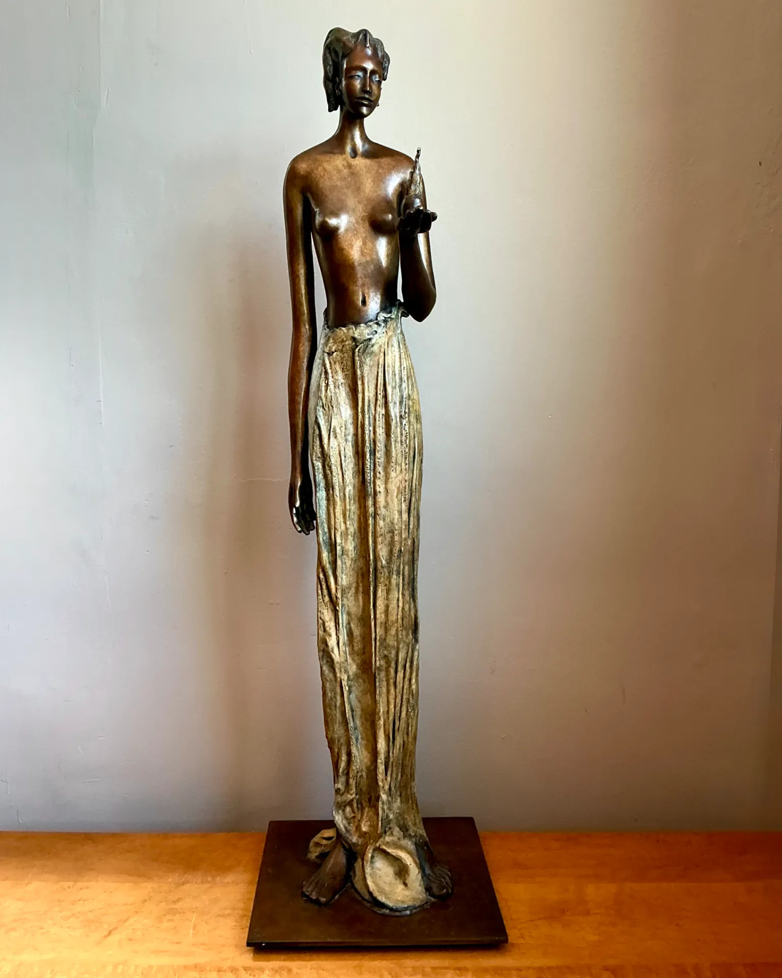 Vintage Bronze Draped Female Figure — additional photo 5