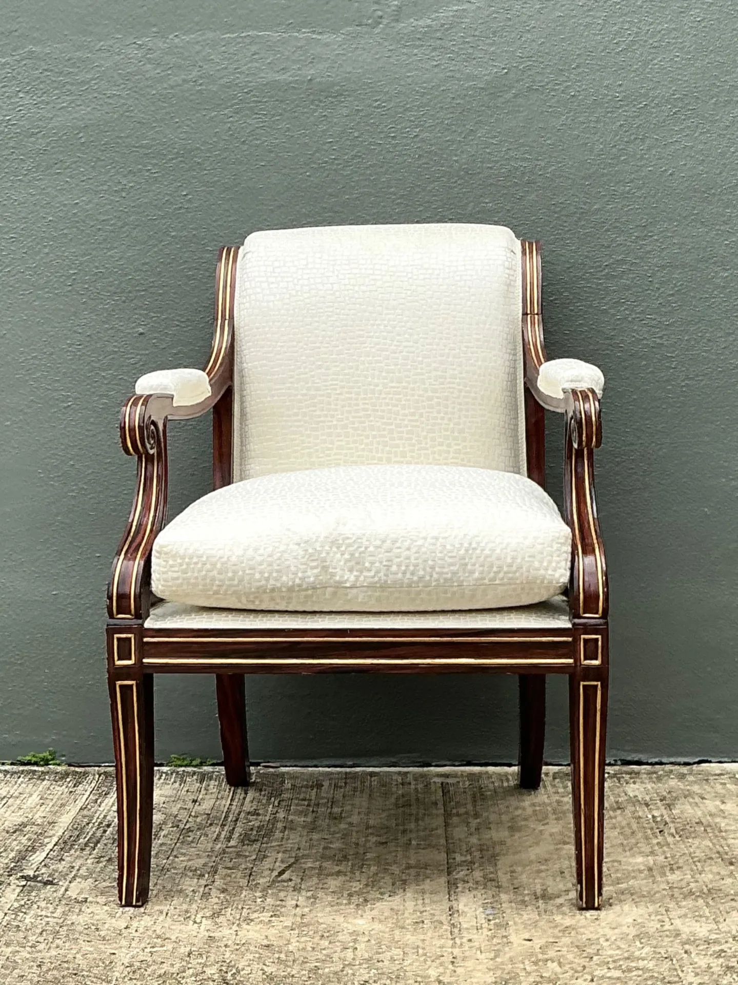 Vintage Gilt Trim Neoclassical Armchair — additional photo 8