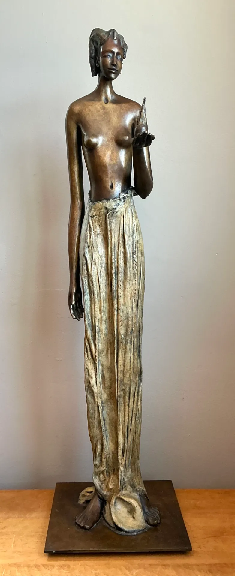 Vintage Bronze Draped Female Figure — additional photo 6