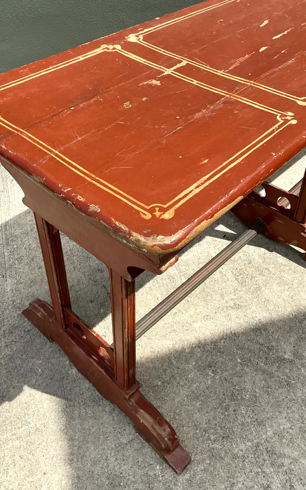 Vintage Rustic Red Wood Console Table — additional photo 8