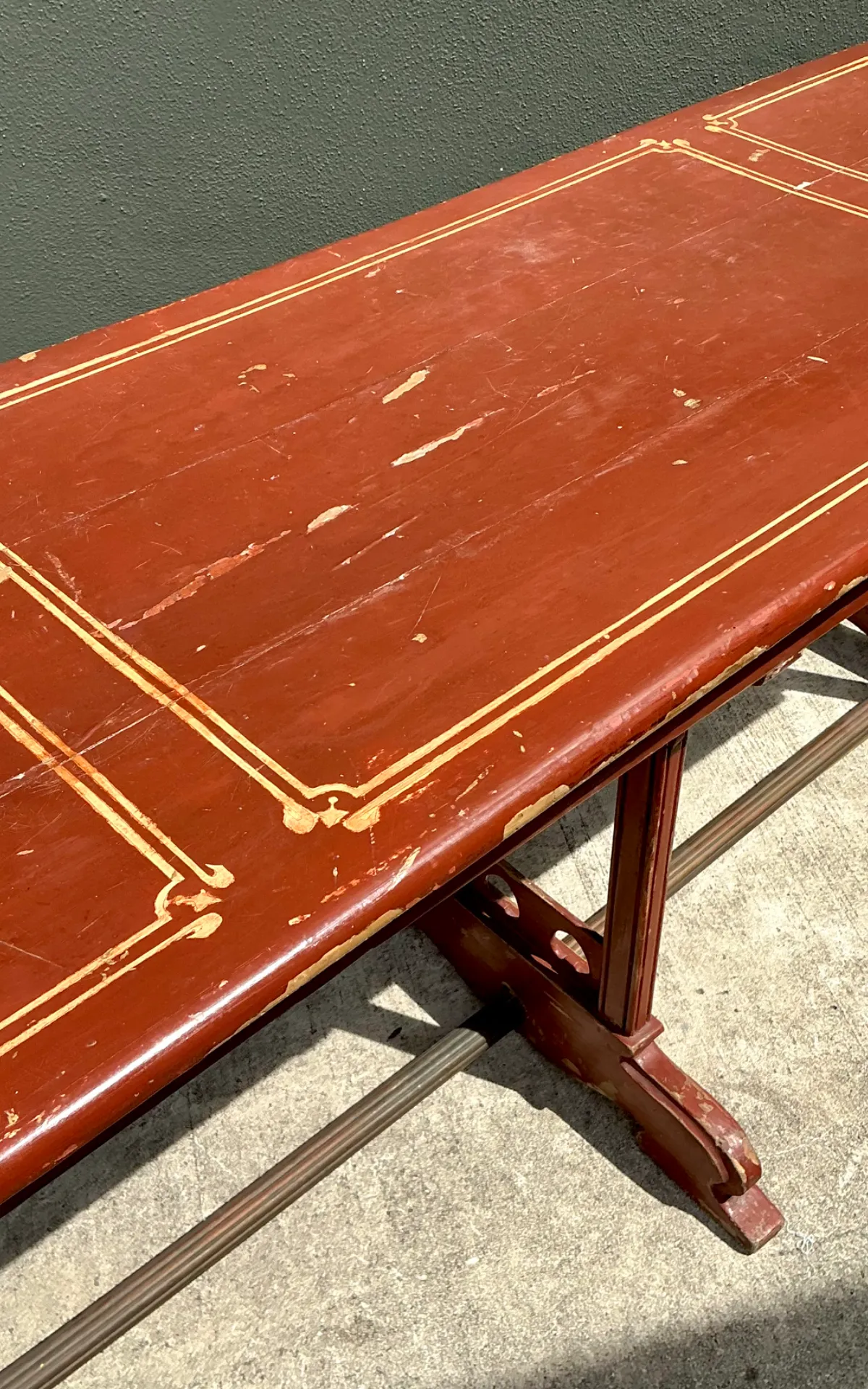 Vintage Rustic Red Wood Console Table — additional photo 6