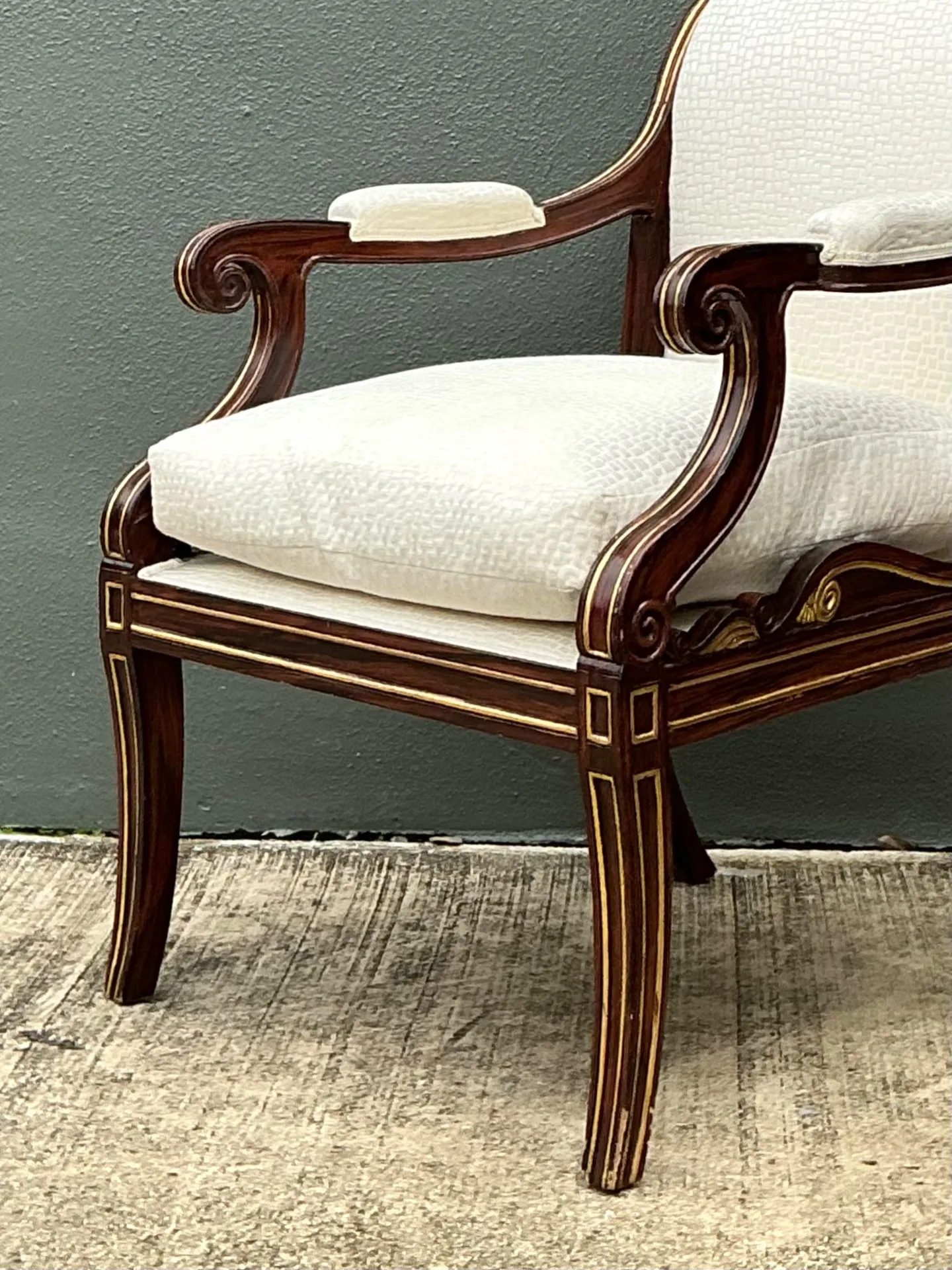 Vintage Gilt Trim Neoclassical Armchair — additional photo 2