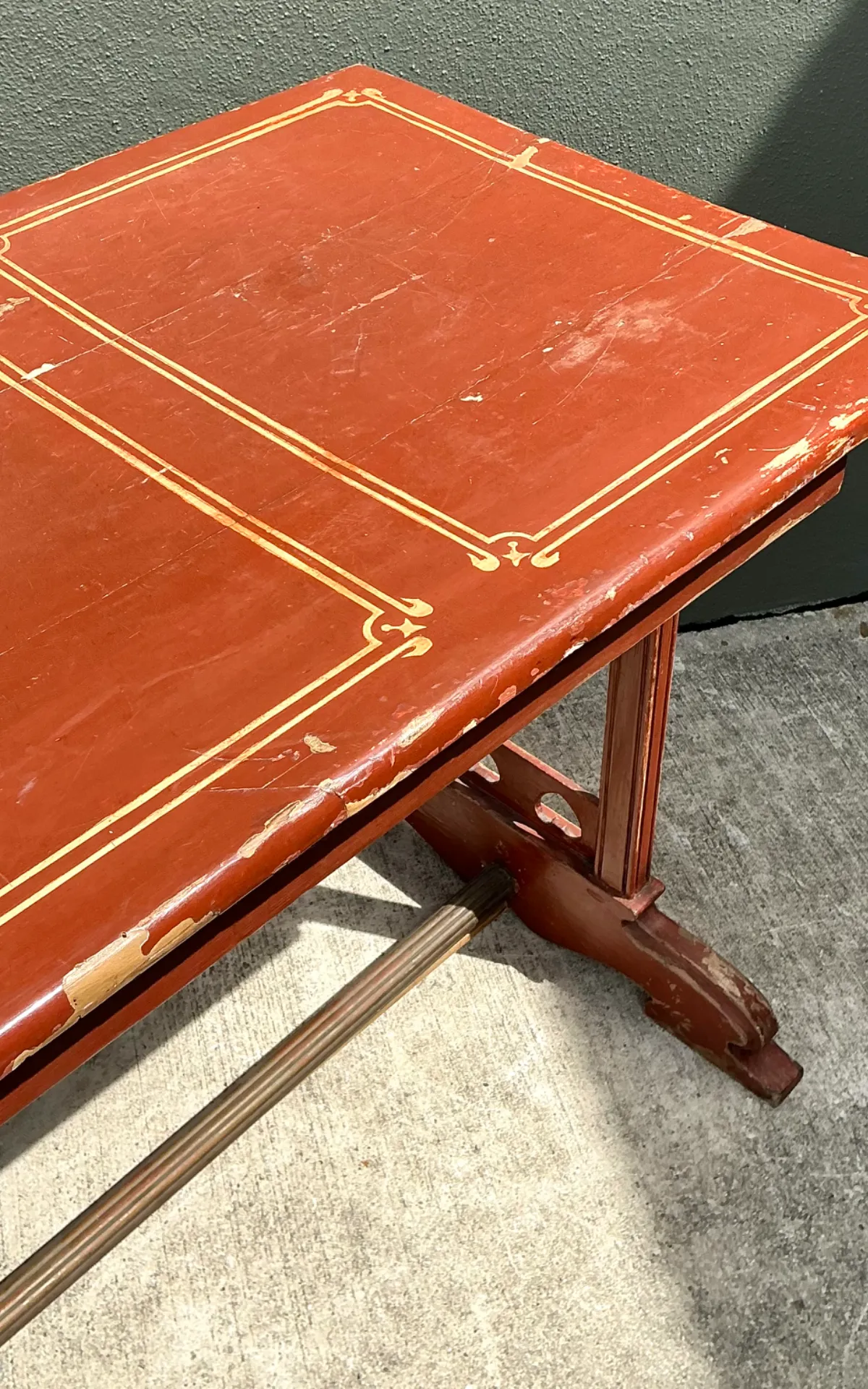 Vintage Rustic Red Wood Console Table — additional photo 4