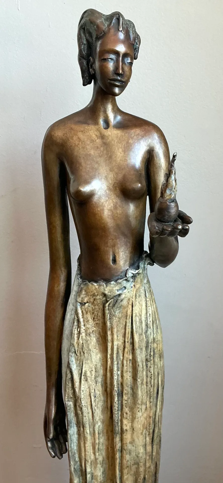 Vintage Bronze Draped Female Figure — additional photo 2