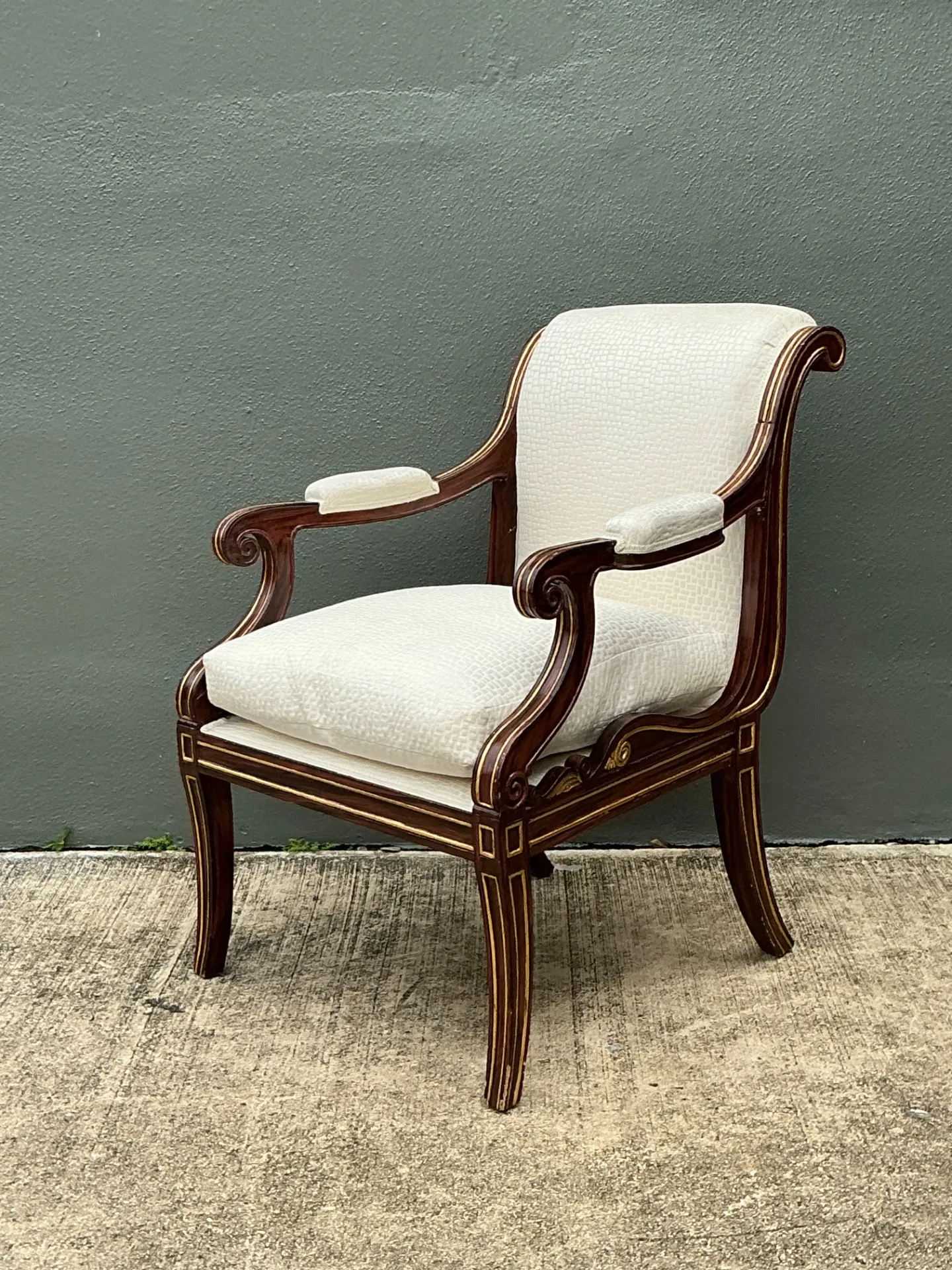 Vintage Gilt Trim Neoclassical Armchair — additional photo 7