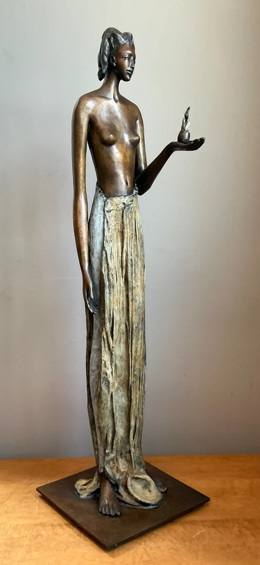 Vintage Bronze Draped Female Figure — additional photo 4