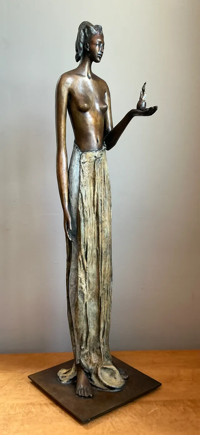 Vintage Bronze Draped Female Figure — additional photo 4