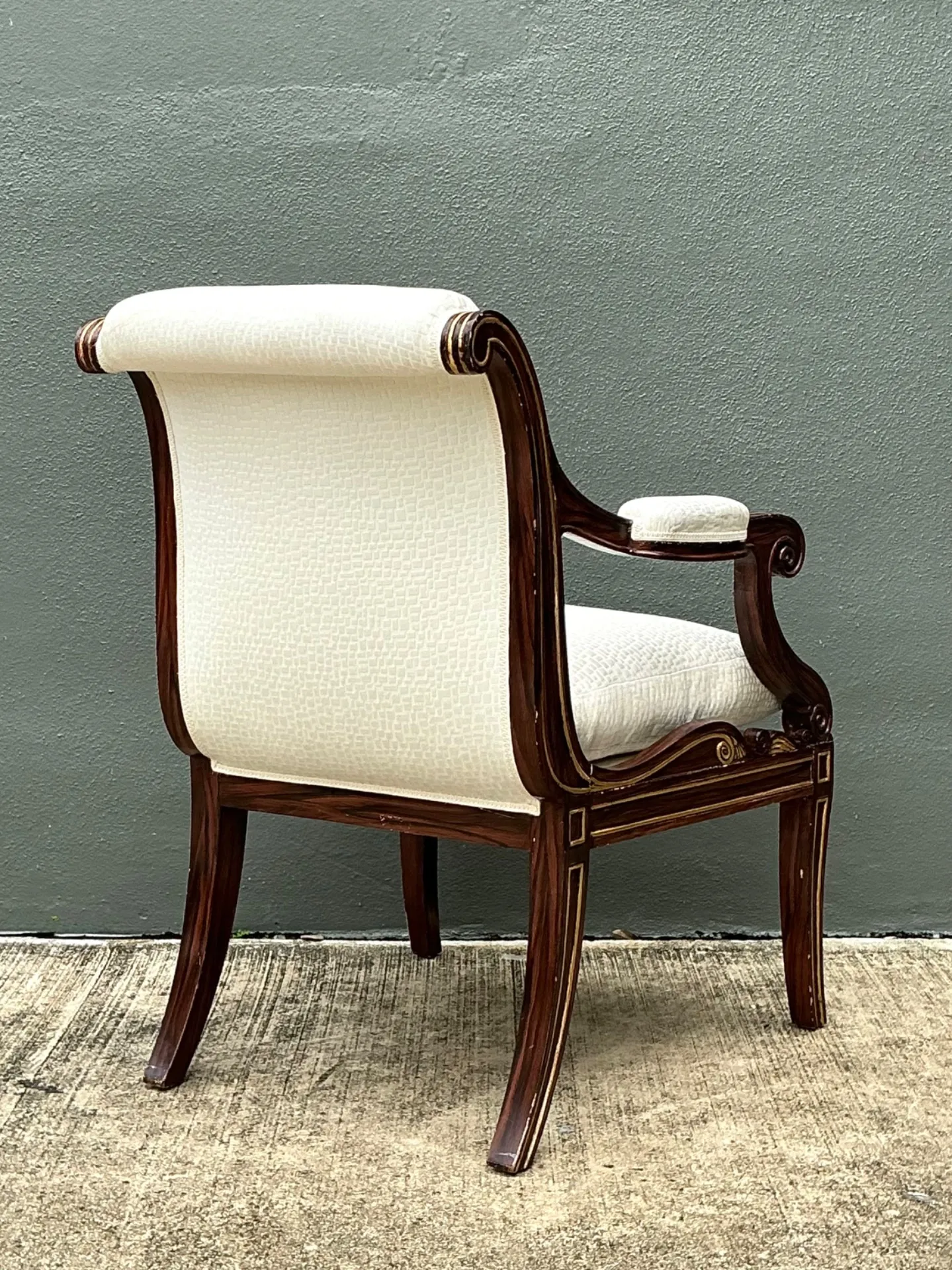 Vintage Gilt Trim Neoclassical Armchair — additional photo 6
