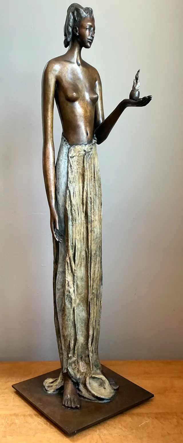 Vintage Bronze Draped Female Figure — additional photo 7