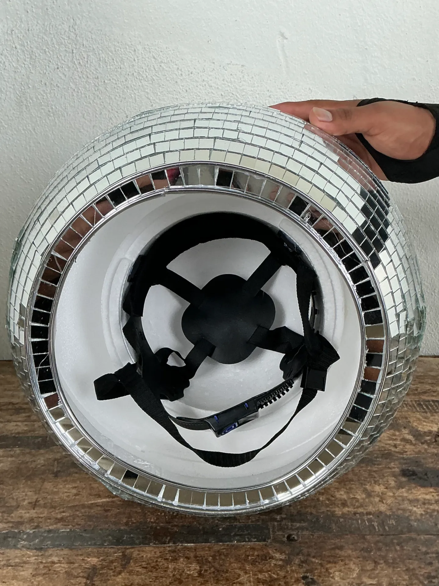 Vintage Mirrored Glass Disco Ball Helmet — additional photo 3