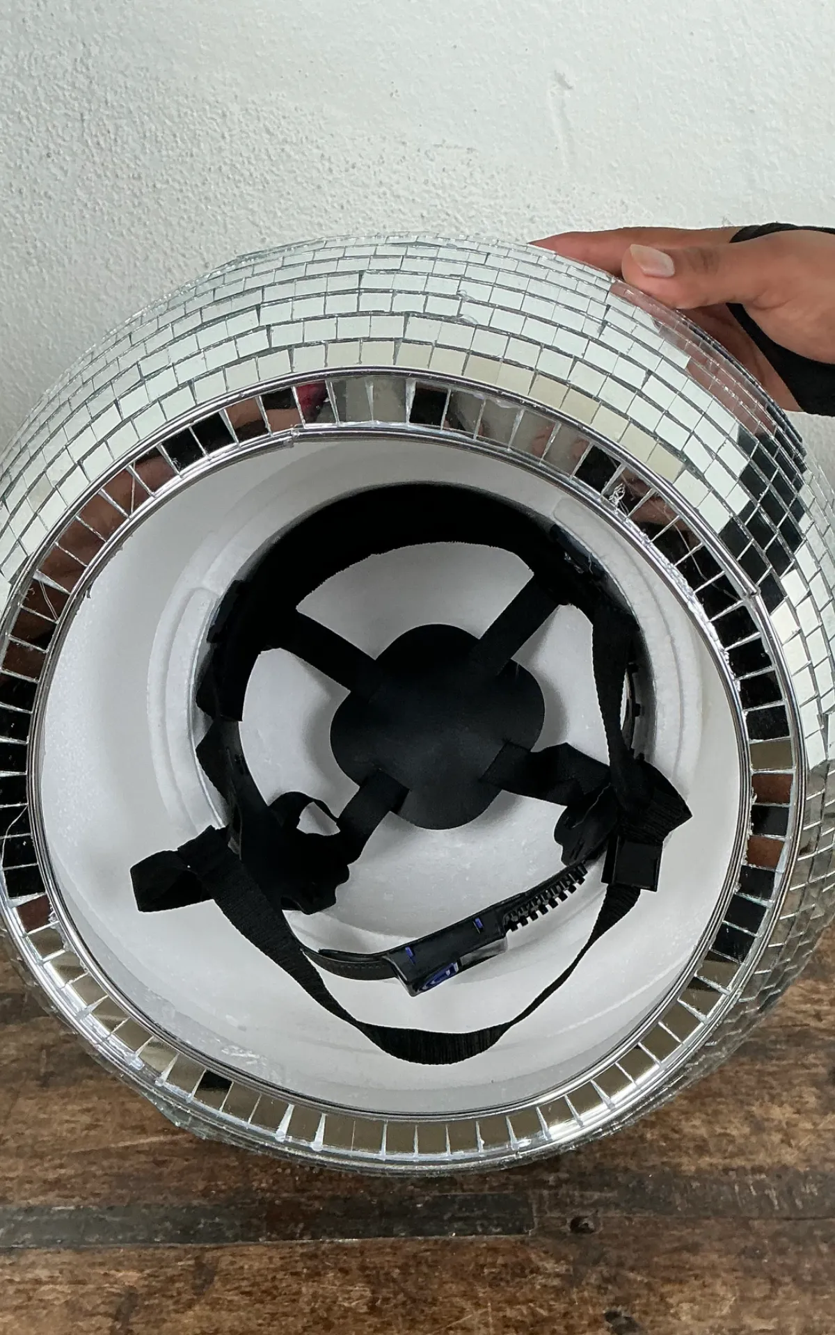 Vintage Mirrored Glass Disco Ball Helmet — additional photo 3