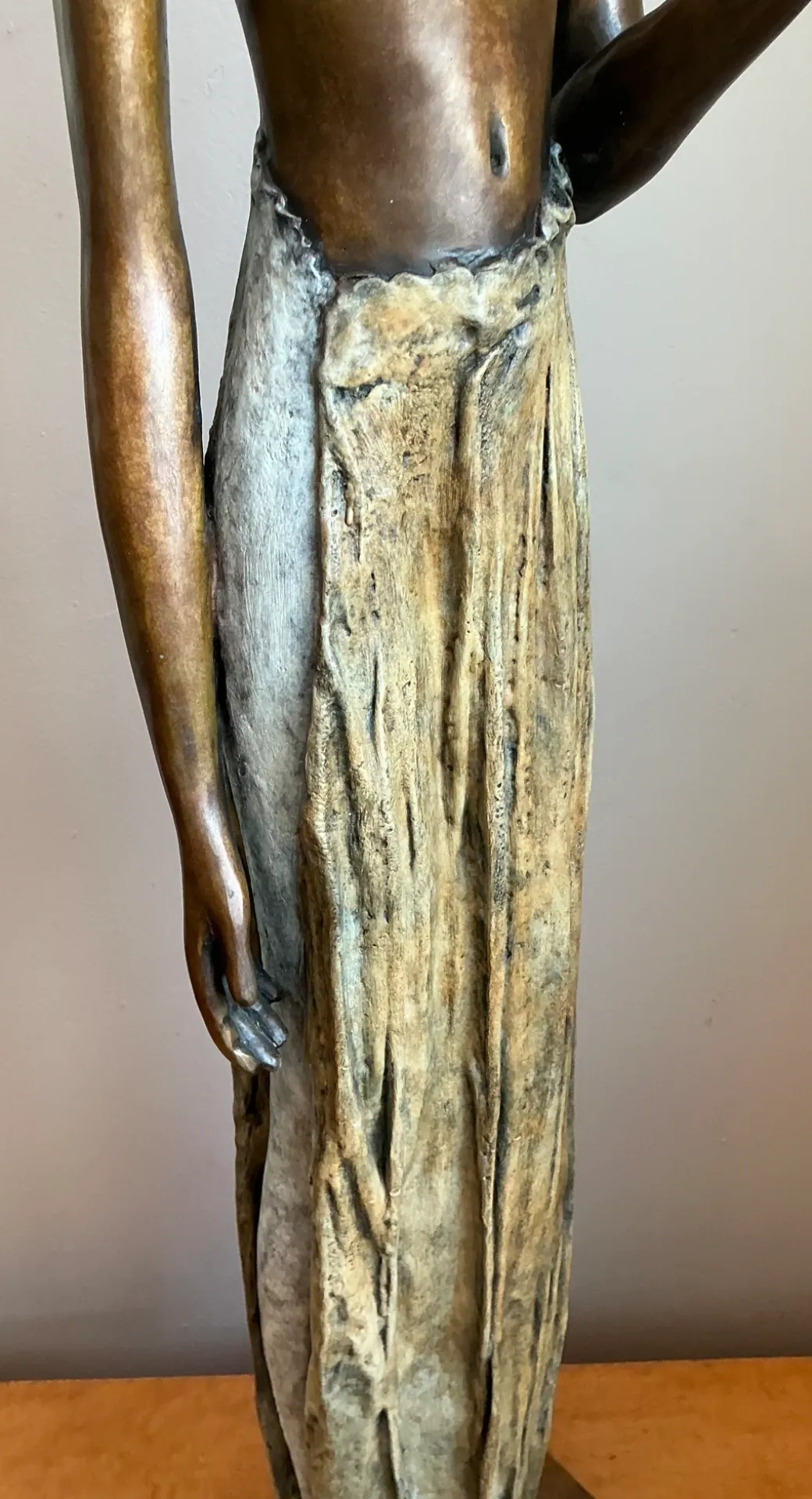 Vintage Bronze Draped Female Figure — additional photo 1
