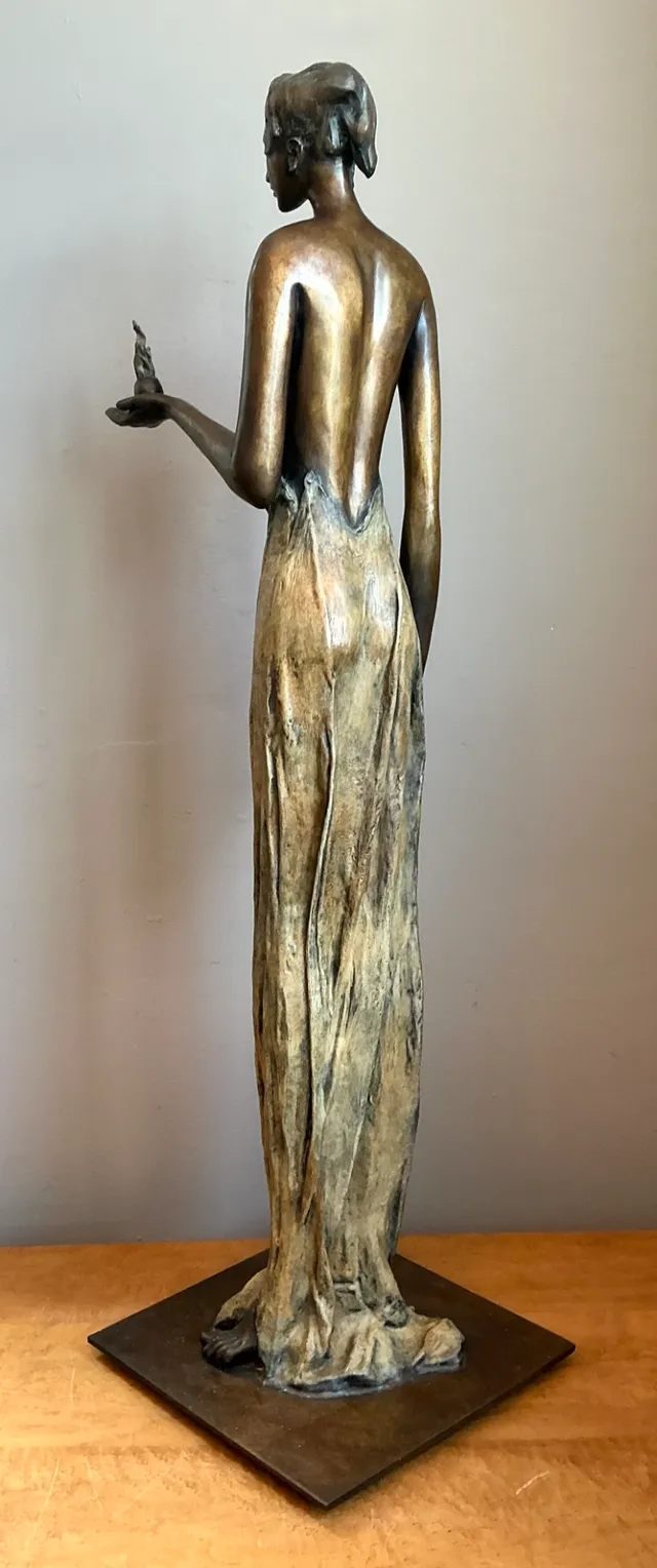 Vintage Bronze Draped Female Figure — additional photo 3
