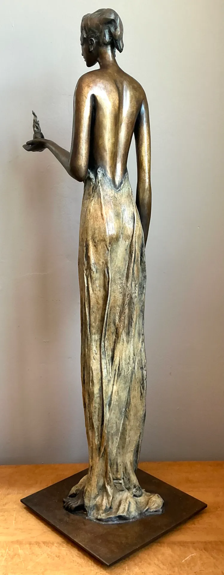 Vintage Bronze Draped Female Figure — additional photo 8