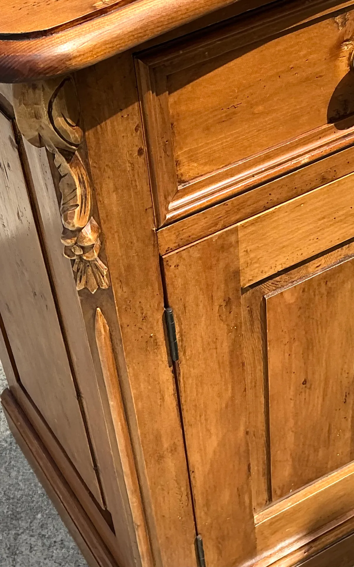 Vintage Carved Knotty Pine Credenza — additional photo 6