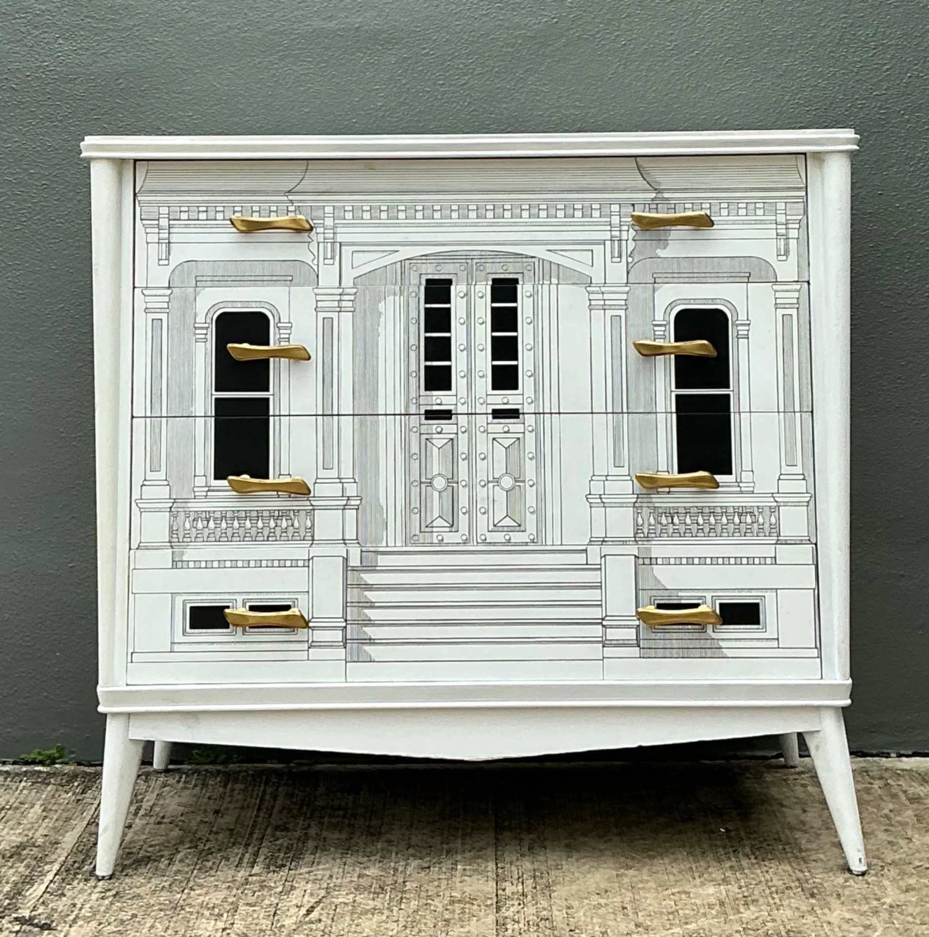Vintage Grand Tour Hand Painted Chest Of Drawers After Fornasetti — additional photo 2
