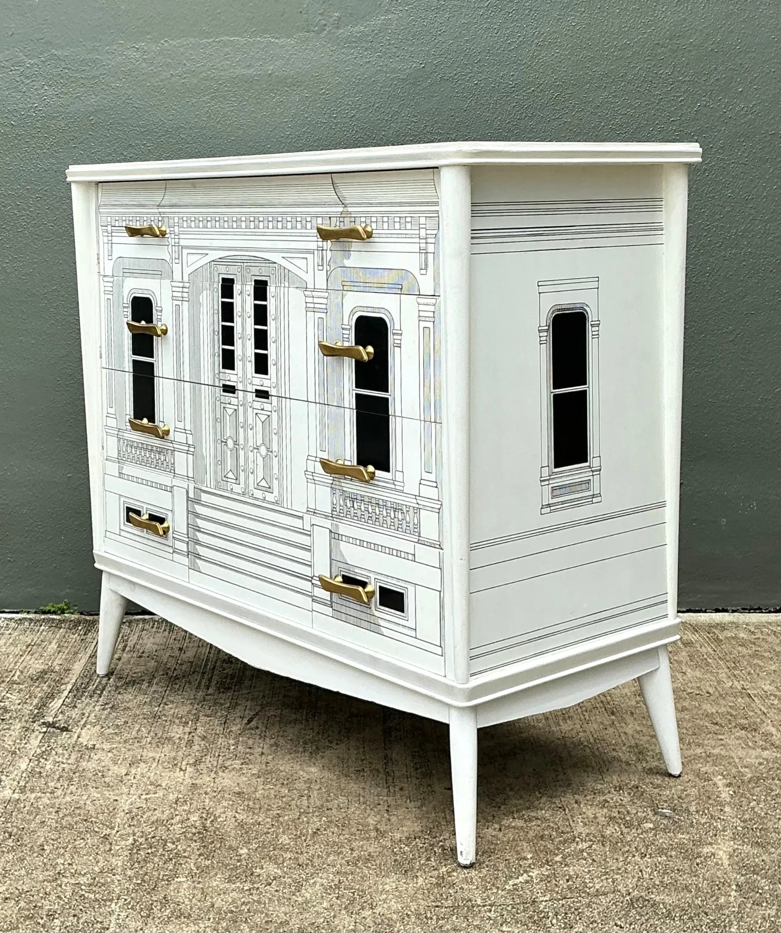 Vintage Grand Tour Hand Painted Chest Of Drawers After Fornasetti — additional photo 7