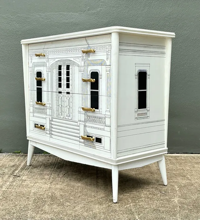 Vintage Grand Tour Hand Painted Chest Of Drawers After Fornasetti — additional photo 3