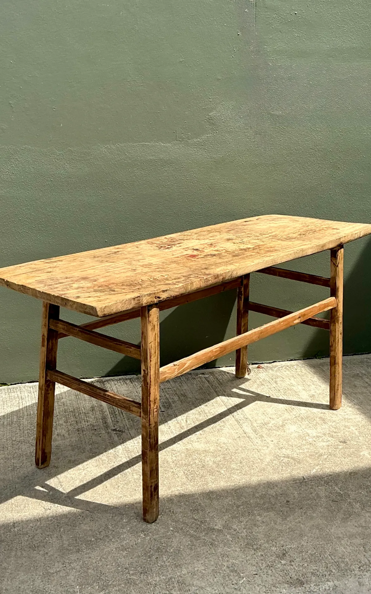 Vintage Rustic Wood Console Table — additional photo 2