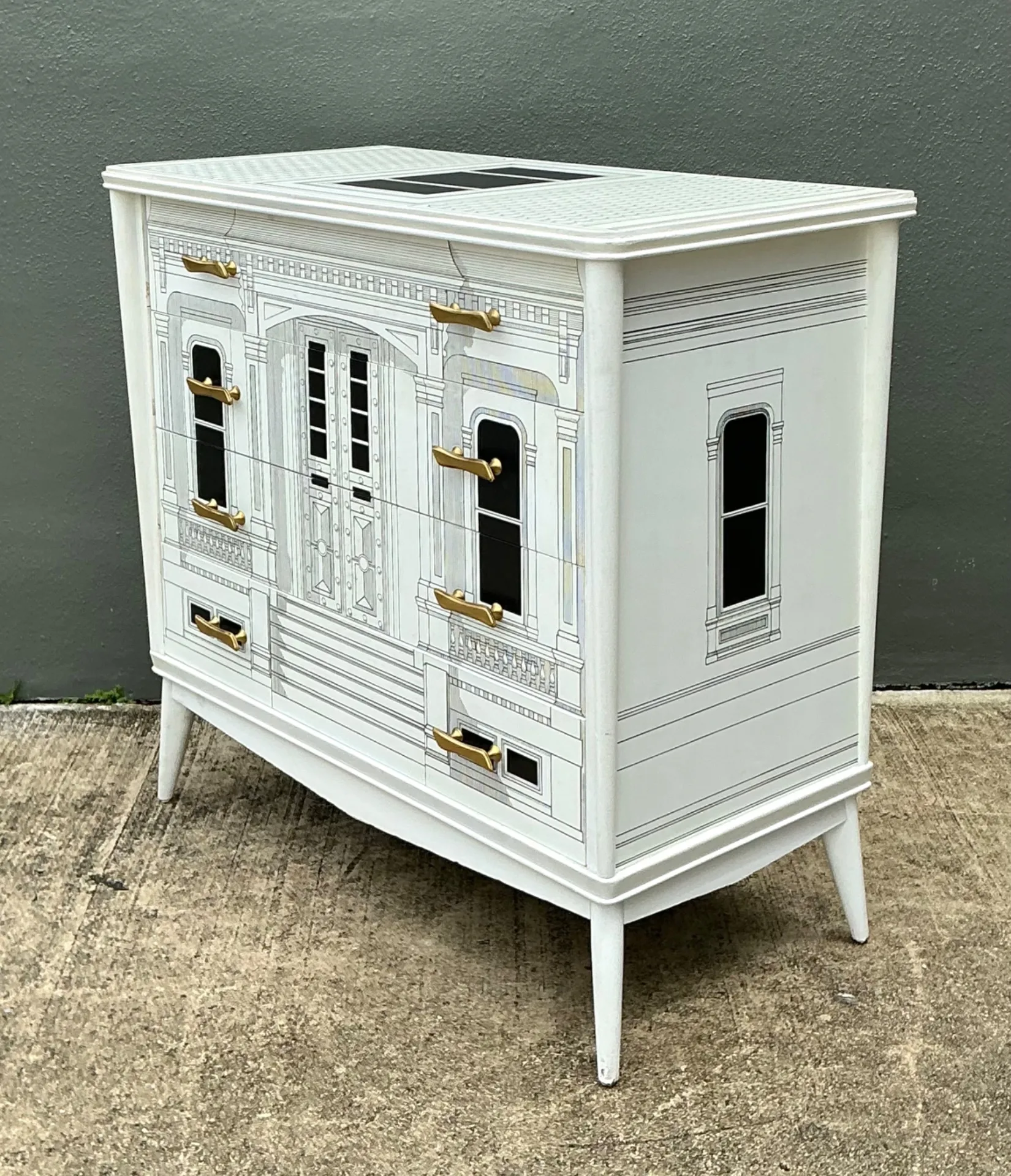 Vintage Grand Tour Hand Painted Chest Of Drawers After Fornasetti — additional photo 5