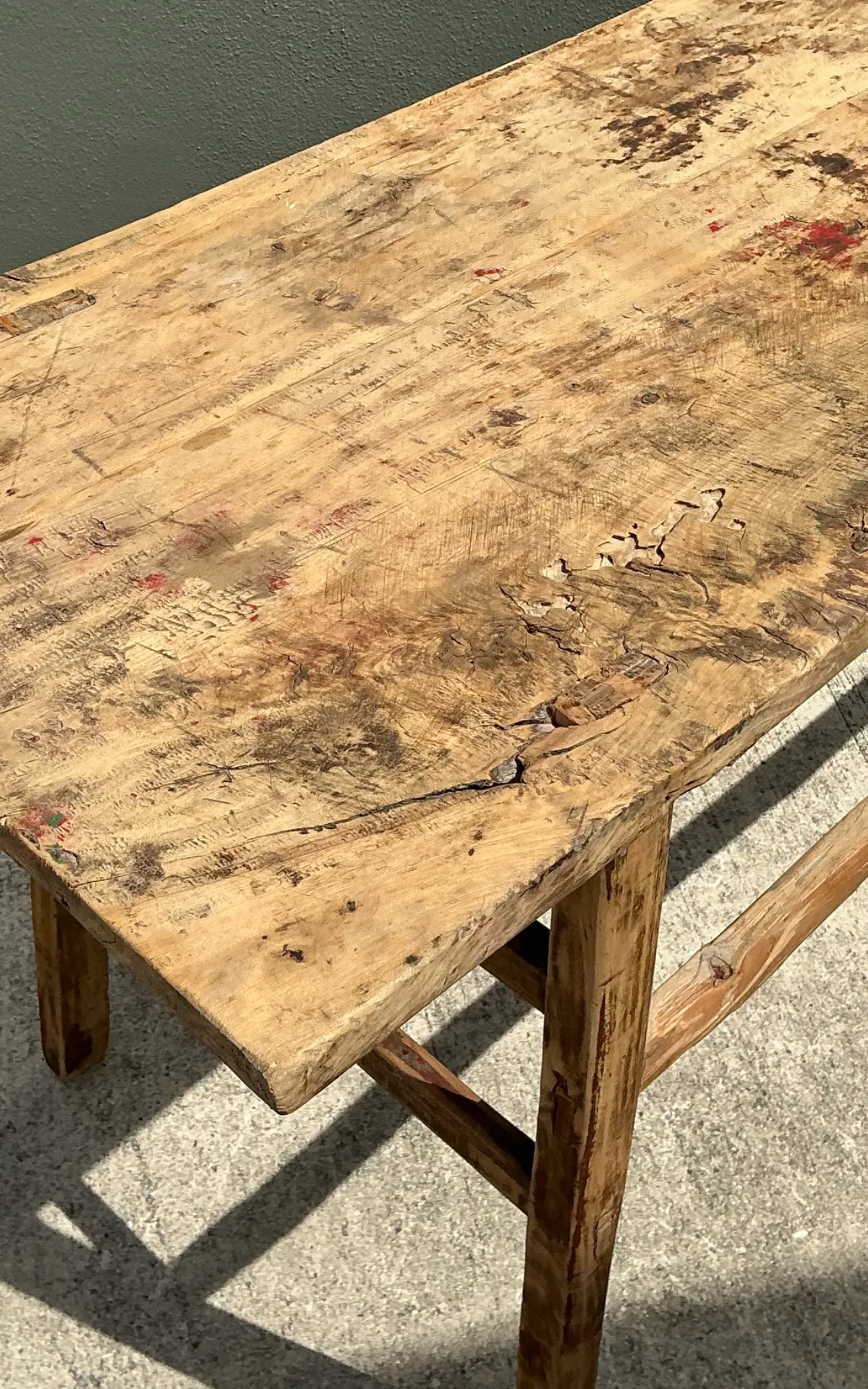 Vintage Rustic Wood Console Table — additional photo 4