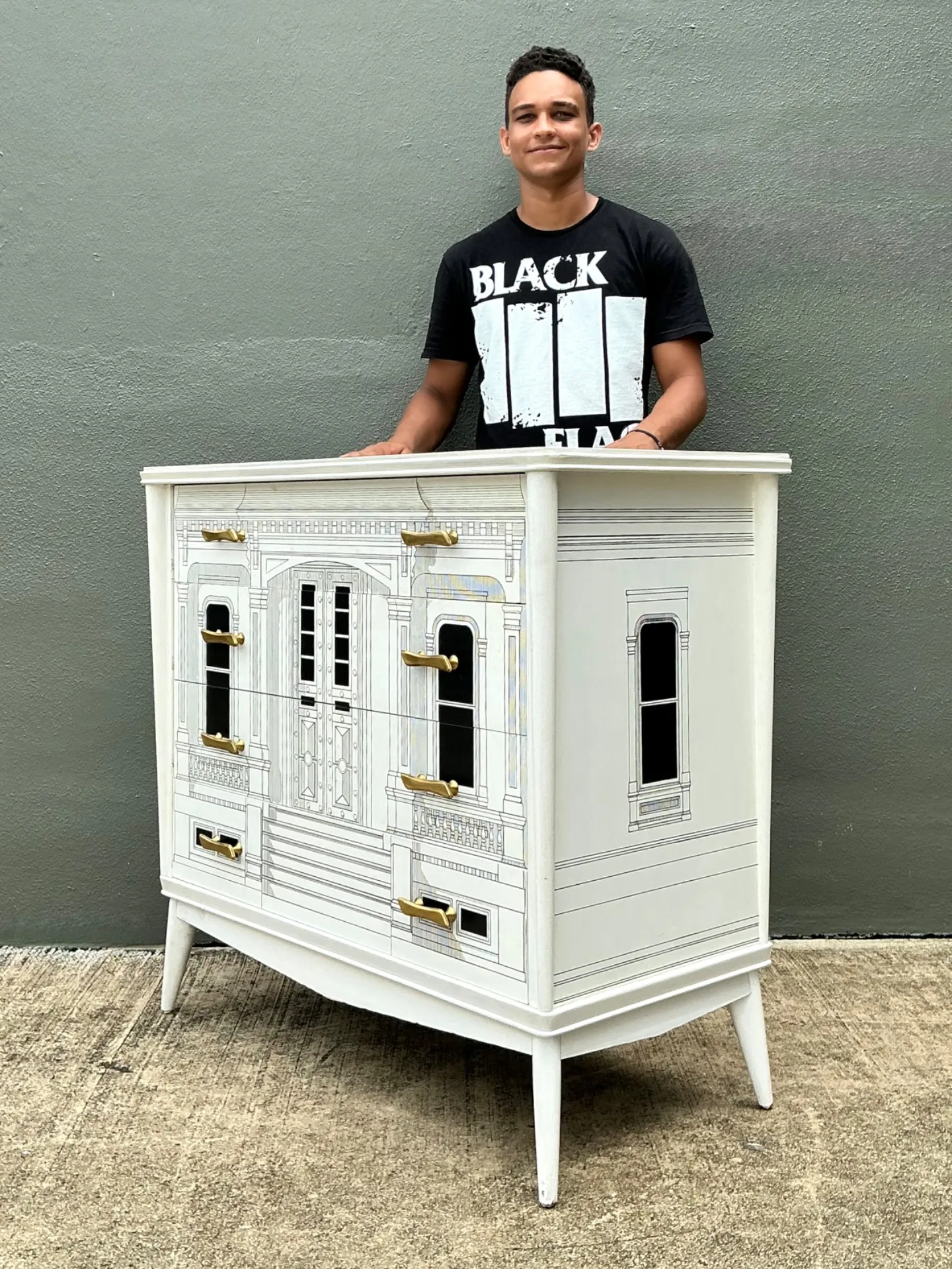 Vintage Grand Tour Hand Painted Chest Of Drawers After Fornasetti — additional photo 1